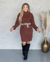 Maria Cowl Neck Sweater Dress - Dark Amber