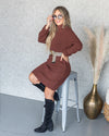 Maria Cowl Neck Sweater Dress - Dark Amber