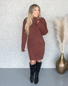 Maria Cowl Neck Sweater Dress - Dark Amber
