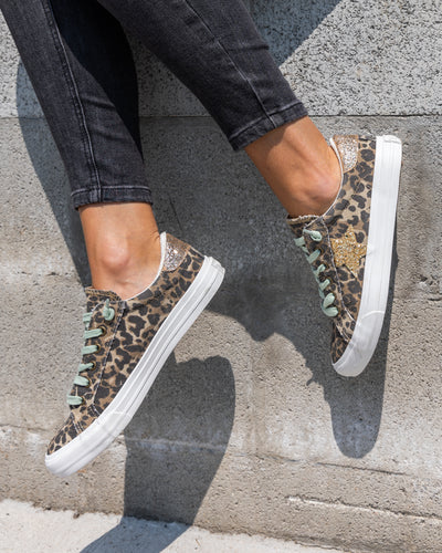 Aidan Lace Up Sneakers - Leopard