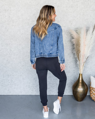 Kalina Denim Bomber Jacket - Medium Wash