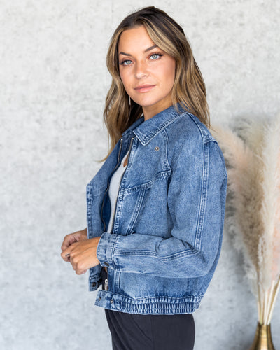 Kalina Denim Bomber Jacket - Medium Wash