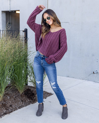 Mauve sweater outfit sale