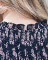 Brady Smocked Fitted Top - Black