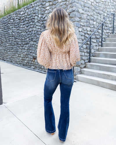 Meadow V-Neck Ditsy Floral Top - Off White