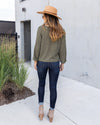 Brenda V-Neck Sweater - Olive