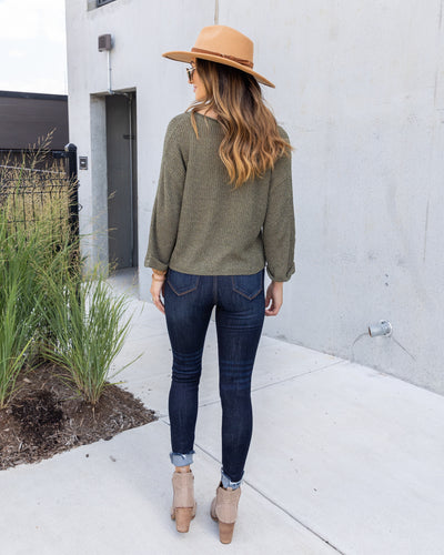 Brenda V-Neck Sweater - Olive