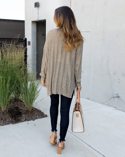 Hazel Lightweight Knit Cardigan - Light Olive