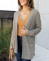 Hazel Lightweight Knit Cardigan - Light Olive