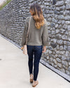 Florence Speckled Relaxed Sleeve Sweater - Olive