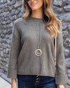 Florence Speckled Relaxed Sleeve Sweater - Olive