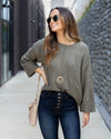 Florence Speckled Relaxed Sleeve Sweater - Olive