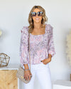 Ava Ruffle Smocked Peplum Top - Blush