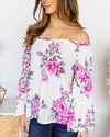 Juliette Floral Off Shoulder Top - Off White