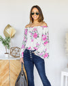 Juliette Floral Off Shoulder Top - Off White