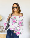 Juliette Floral Off Shoulder Top - Off White