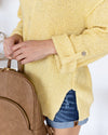 Eva V-Neck Button Sweater - Light Yellow
