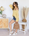 Eva V-Neck Button Sweater - Light Yellow