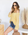 Eva V-Neck Button Sweater - Light Yellow