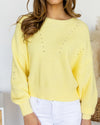 Madelyn Bubble Sleeve Sweater - Lemon