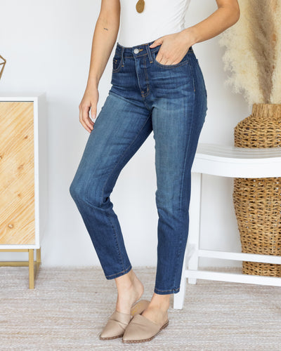 Teagan Mid-Rise Skinny Jeans - Dark Wash