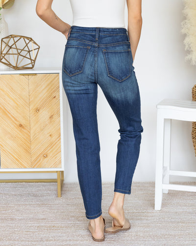 Teagan Mid-Rise Skinny Jeans - Dark Wash