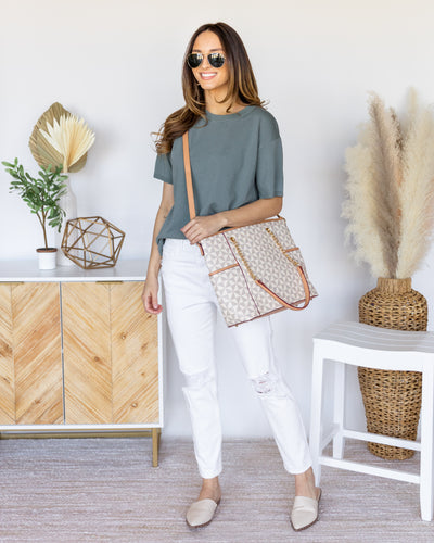 Aimee Handbag And Matching Wallet - Beige/Tan
