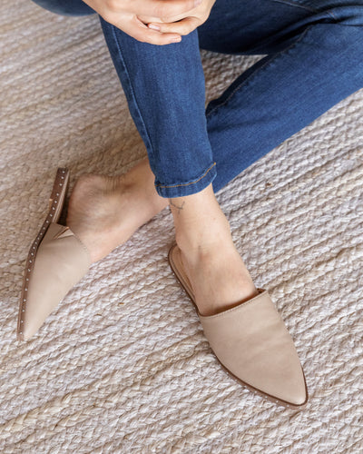 Monroe Slip On Mules - Taupe