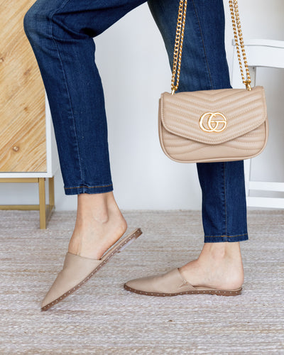 Monroe Slip On Mules - Taupe
