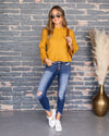 Florence Speckled Relaxed Sleeve Sweater - Mustard