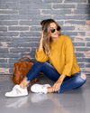 Florence Speckled Relaxed Sleeve Sweater - Mustard