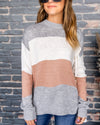 Tate Color Block Sweater - Grey
