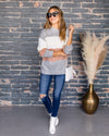 Tate Color Block Sweater - Grey