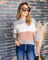 Tate Color Block Sweater - Grey