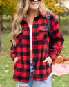 Ryder Plaid Pocketed Shacket - Red/Black