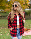 Ryder Plaid Pocketed Shacket - Red/Black