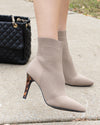 Lilah Knit Booties - Taupe Tortoise