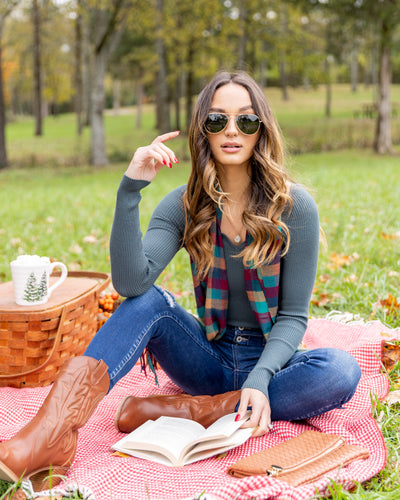 London Ribbed Knit Bodysuit - Teal