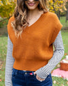 Kendal V-Neck Sweater Vest - Amber