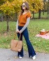 Kendal V-Neck Sweater Vest - Amber