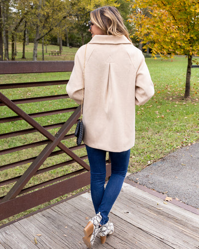 Marsha Button Down Collared Coat - Tan