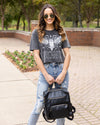 Wild And Free Dream Cropped Graphic Tee - Faded Black