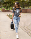 Wild And Free Dream Cropped Graphic Tee - Faded Black