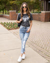 Wild And Free Dream Cropped Graphic Tee - Faded Black
