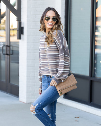 Selah Ribbed Striped Sweater - Mocha