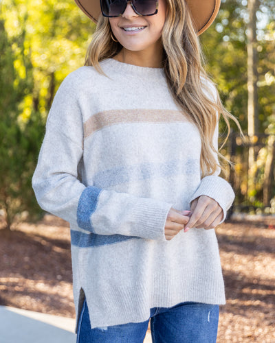 Naya Color Block Sweater - Oatmeal