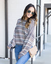 Selah Ribbed Striped Sweater - Mocha