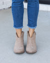 Olivia Zip Up Booties - Tan