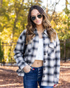 Arlette Button Down Plaid Shacket - Tan Multi