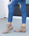 Olivia Zip Up Booties - Tan